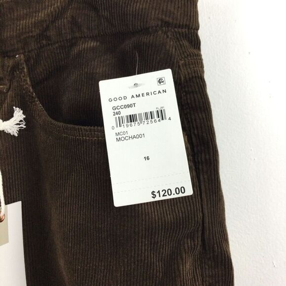 Good American Womens Corduroy Skinny High Rise Jeans Mocha Brown Size 16 NWT - Picture 5 of 11